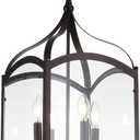 JONATHAN Y 11" Oil Rubbed Bronze 4-Light Traditional Lantern Pendant Light, Metal and Clear Glass Shade, Classic Chandelier for Foyer, Kitchen Island, LED Bulbs Included JYL7403A