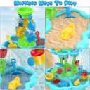 Kids Flower Water Sand Table for Toddlers - 2-Tier Outdoor Water Sand Play Table Toys for Boys Girls, Summer Splash Activity Sensory Table Party Birthday Gift for Kids 3-5 6-12