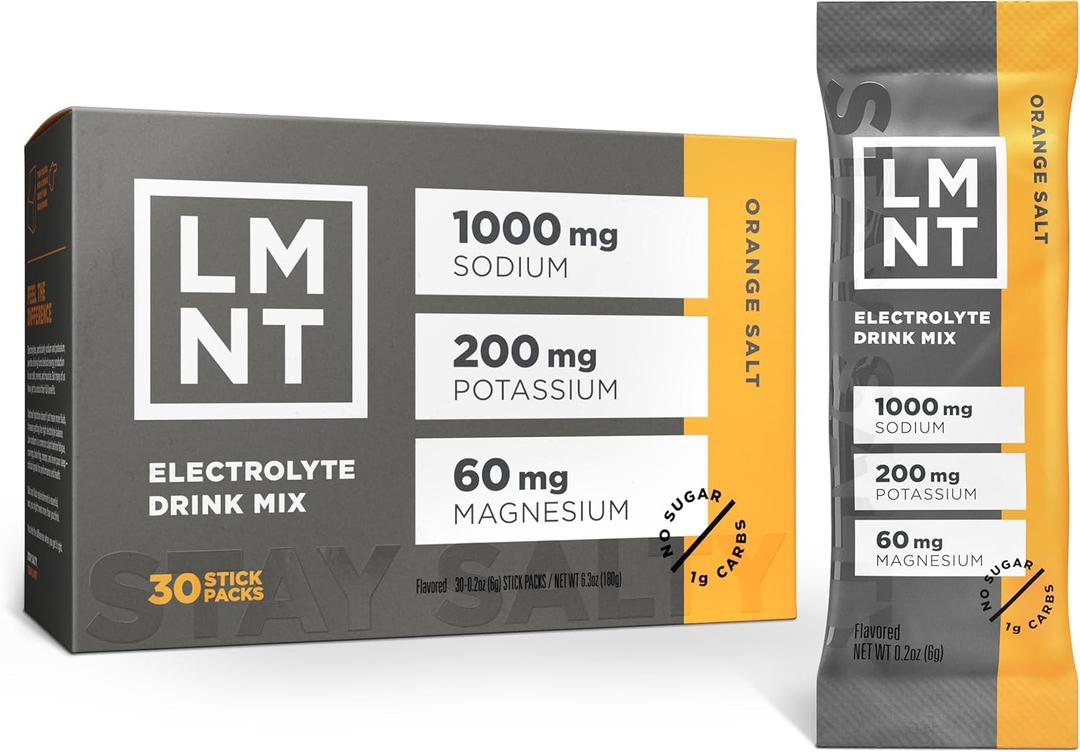 LMNT Zero Sugar Electrolytes - Orange Salt | Drink Mix | 30-Count (EXP 05/31/27)