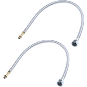 Semetall 24 Inch Faucet Water Supply Lines 2 Pack Stainless Steel Faucet Supply Lines Connector,Braided Supply Hose 1/4 Inch Female Compression Thread x M10 Male Connector