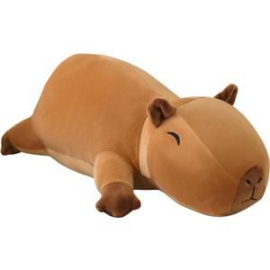 SQEQE Weighted Capybara Plush, Weighted Capybara Stuffed Animal, Cute Plushies Soft Pillow Toy Gift for Kids Adults 23.6 Inch, 3.1 Lbs