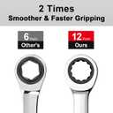 2 x Jetech 11mm Ratcheting Combination Wrench, Industrial Grade Gear Wrench with 12-Point 72-Tooth Ratchet, Forged and Heat-Treated Cr-V Steel, Metric