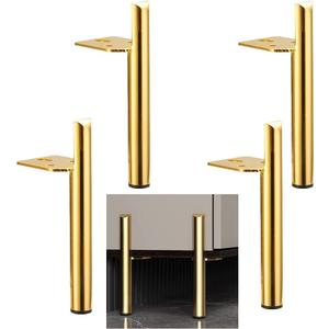 12 Inch Furniture Legs Gold Coffee Table Feet, Mid-Century Metal Furniture Leg for Sofa Cabinet Ottoman, Set of 4 Side Mounted Style Home DIY Replacement Feet