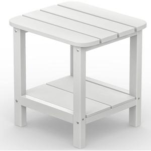 SERWALL Double Adirondack Side Table End Table- White (HIPS-1 pack)