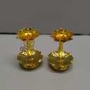 2 Pack Diwali Diyas for Pooja Purpose, Brass Lotus Ghee Lamp Holder Indian Diyas for Diwali Oil Lotus Candle Lamp Buddha for Home