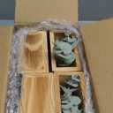 4-Pack Wood Wall Planters with 8 Removable Faux Eucalyptus Stems - Modern Farmhouse Wall Decor for Living Room, Bedroom, Bathroom - Wooden Wall Vases and Fake Eucalyptus for Home Office Decor