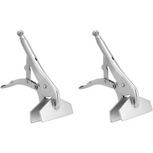 2Pcs Locking Sheet Metal Clamp Duck Bill Bending Pliers, 10 Inch Duckbill Welding Clamps Vice Grips, Heavy Duty Sheet Vise Grip Tool, Nickle Plated Clamps, Adjustable Opening, Easy Removal