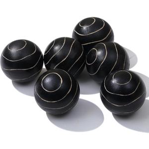 Set of 6 Decorative Orbs for Bowls and Vases - Circle Pattern - Resin Round Sphere Balls for Living, Dining Room Coffee Table Centerpiece Home Decor