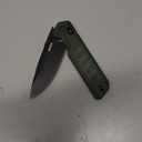 Folding Pocket Knife 3.25" VG10 Blade EDC Folding Knife with Safety Axis Lock Army Green Micarta Handle Hunting Camping Knife with Thumb Stud Opener