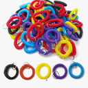 GXXMEI 100PCS Multicolor Plastic Stretchable Spiral Bracelet Wrist Coil Key Chains, Wrist Band Key Ring Chain for Office, Workshop, Shopping Mall, Sauna, Outdoor Sport