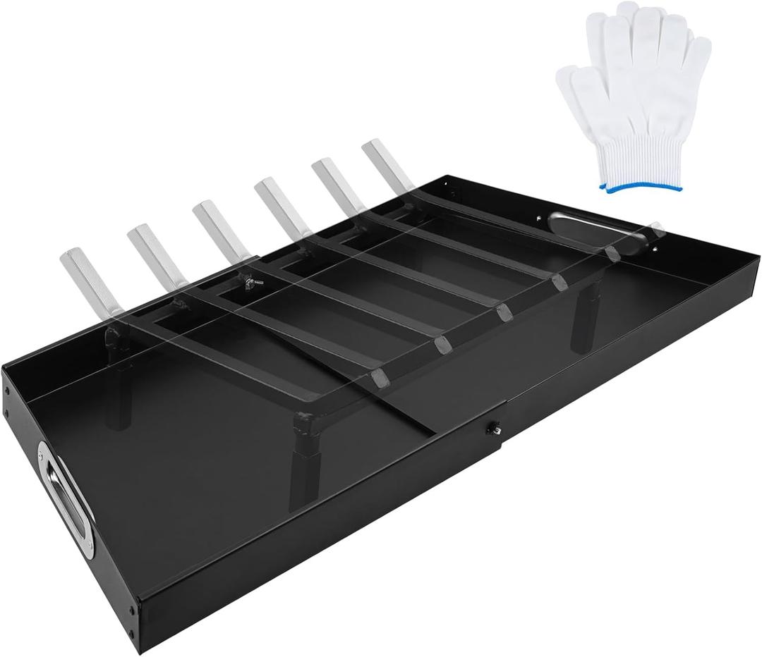 2 Piece Fireplace Tray Ash Pan,Adjustable Fireplace Tray for Up to 32" Fireplace Grates,Expandable Fireplace Ash Pan for Ash Collection,Large Trapezoid Stainless Steel,Fireplace Removable Ash Tray (Dark)