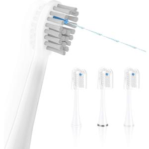 Flossing Toothbrush Head Replacement, 3 Count, Compatible with Water-pik Sonic Fusion / 2.0 SF-01, SF-02, SF03 & SF-04 (White, Compact(3Packs))