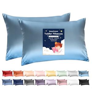 Deep Dream Toddler Pillowcases for 13x18 Pillow 2 Pack, 100% Cotton Travel Pillow Case Cover, 600 Thread Count Cotton Pillow Covers, Soft & Breathable Small Pillow Cases Envelope Closure, Flint Blue