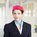 Pink Felt Stewardess Hat Flight Attendant Cap with for Women Costume Party Cosplay Performance