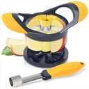 Deiss PRO Apple Slicer & Apple Corer Tool - Sharp Stainless Steel Apple Cutter 8 Slices - Fruit Cutter For Apple, Pear, Peach (Apple Slicer & Apple Corer with base)