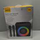 Karaoke Machine with 2 Wireless Microphones: Portable Bluetooth Speaker for Adults & Kids - PA System with Lights Supports TWS/TF Card/USB/AUX for Home Party-Studio Monitors (Gray)