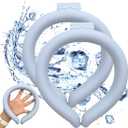 Neck Cooling Tube, Reusable Wearable Cooling Neck Wraps for Summer Heat, Cooling Starts at 28C, Relief for Hot Flashes and Fever Smart ice Neckband for All Sports Outdoor Activities (2Blue, L)