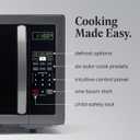 Farberware 1.1 Cu. Ft. Countertop Microwave Oven 1000 Watts Power, Auto Cook Settings, Defrost, Easy Clean and Child Safety Lock - Stainless and Black