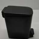 TIPGO Slim Bathroom Trash Can with Lid Soft Close, Step Pedal, 6 Liter / 1.6 Gallon Stainless Steel Trash Bin, Small Garbage Cans for Bedroom, Office, Kitchen (Matte Black)