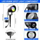 RGB Color Changing Spotlights Outdoor, LED Landscape Lighting with Remote/APP Control, Music Sync & Timing Mode, IP65 Waterproof Outdoor for Yard Garden Pathway Christmas Halloween, 4 Pack