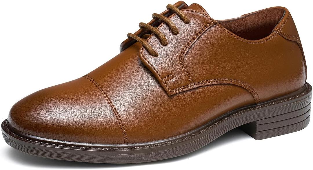 GINNI Boys Dress Shoes Classic Oxfords Wedding Church Formal Shoes for Toddler/Little Kid/Big Kid (Brown) 3
