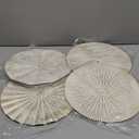 Hicarer 4 Pcs 12 Inch Metal Wall Art Decor Sunburst Hanging Metal Artwork Decor Wall Art Decorations for Home Living Room Office Gift for Christmas(White Gold)