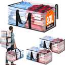 BlissTotes 2-Pack Large Moving Bags with Backpack Straps & Strong Zippers, Heavy-Duty Storage Bags Moving Boxes for Space Saving, Dorms, Transport, 93L-25 Gallons, Clear
