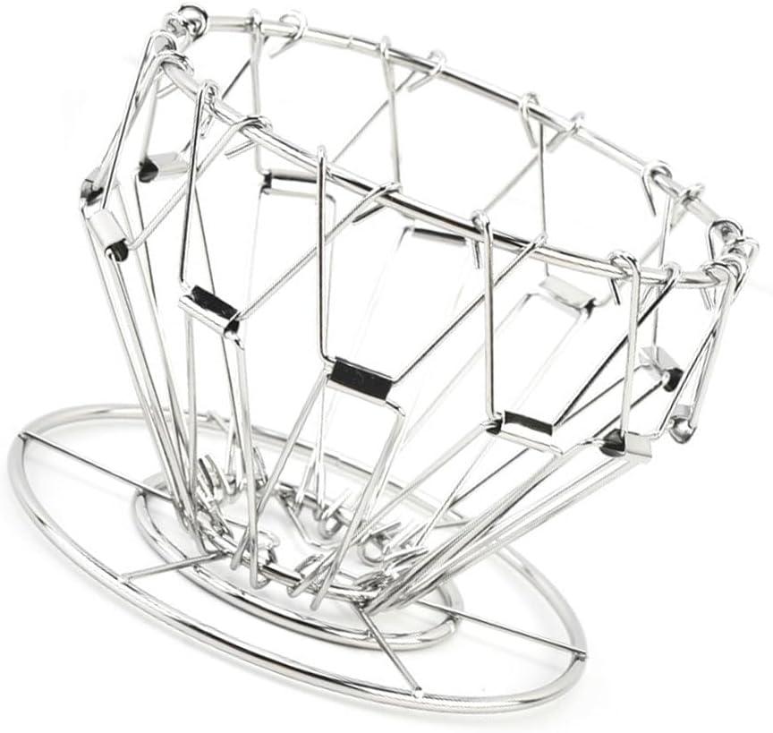 Collapsible Outdoor Pour Over Coffee Dripper,Portable Stainless Steel Reusable Coffee Dripper for Hiking, Camping, Home, OfficeTraveling,Suit for Cake Filter and V60 Fiter (Silver)