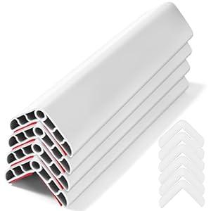 Wall Corner Edge Protector 4 Pack,1.57x1.57x23.62x0.28 inch Soft Baby Proof Corner Guards for Sharp Edges, Self-Adhesive Corner Protectors for Home, Kindergarten,Thickness-White 7mm(0.28 in)