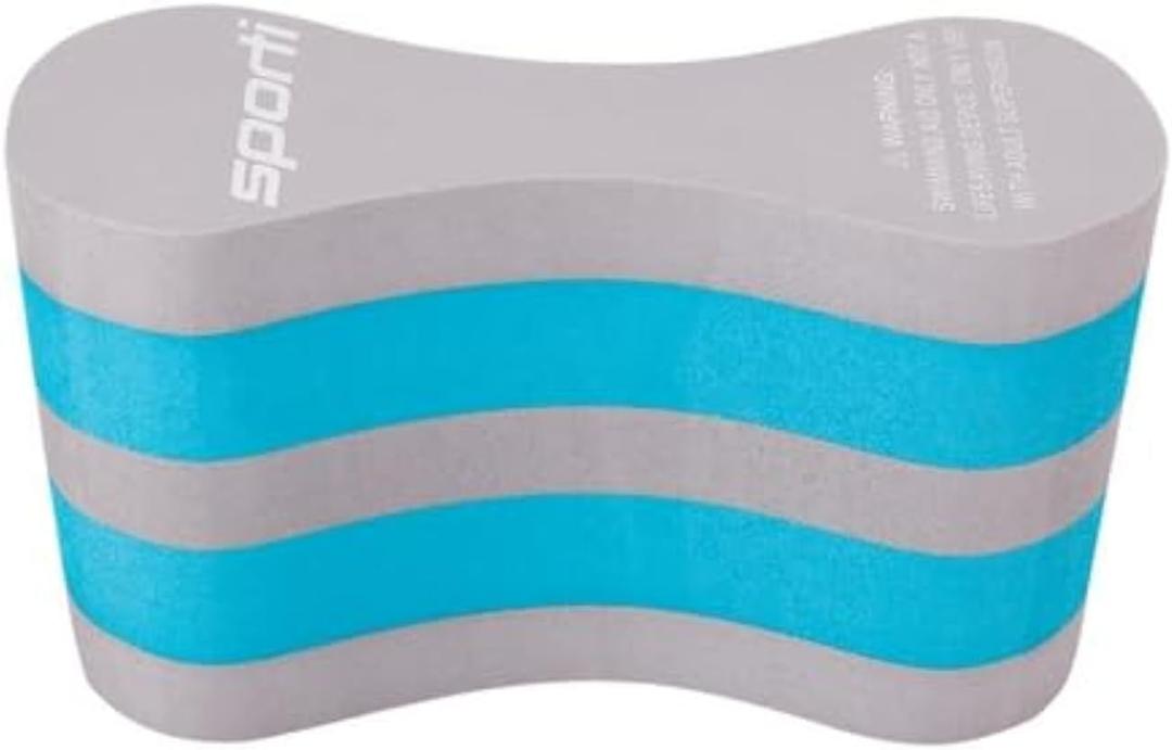 Sporti Pull Buoy for Women & Men or Beginners, EVA 5-Layer Pull Buoy Leg Float, Swimmer Accessories, Pool Training Aid (Grey/Teal)