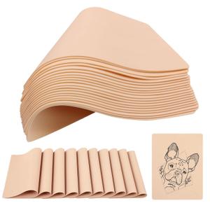 Blank Tattoo Practice Skin - Jconly 30Pcs Double Sides Fake Skin Tattoo Skin for Practicing, 86 in Soft Practice Skin for Beginners and Experienced Tattoo Artists