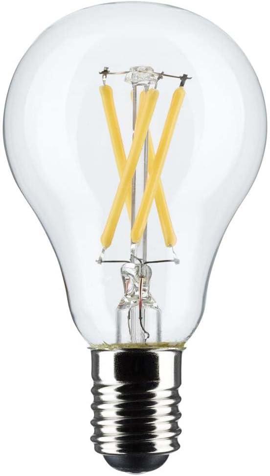 Satco S21872 5.5 Watt A15 LED Bulb, Clear, Intermediate Base, 2700K, 450 Lumens, 2-Pack