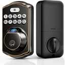 Veise Fingerprint Door Lock, Keyless Entry, Auto Lock, Electronic Keypad Deadbolt for Front Door, Biometric, Anti-Peeking Password, Easy Install, Oil Rubbed Bronze