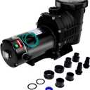 Dual Voltage Pool Pump 1.5HP 6498GPH, self-priming energy-saving equipped pumps with filter basket, for Above Ground Pools (1.5HP HBP1100II)