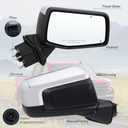 Right Passenger Side Mirror Compatible With 2019-2025 Chevy Silverado 1500 With Power Glass Manual Folding Heated Temperature Sensors Without Turn Signal Chrome Replace#GM1321583(7Pins