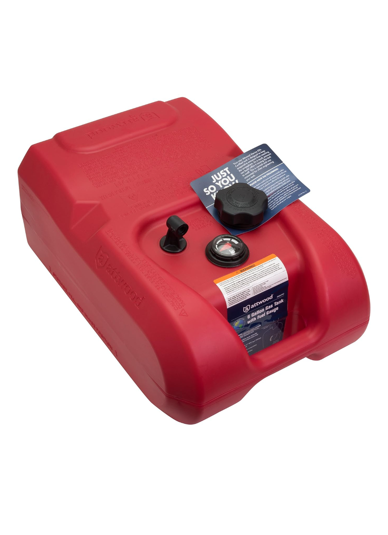 Attwood EPA and CARB Certified 6-Gallon Portable Marine Boat Fuel Tank