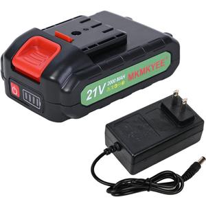 21v III Battery, 2.0 Ah Battery with Electric Quantity Display and Charger Cord Compatible for Mini Chainsaw