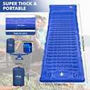 HiiPeak Double Sleeping Pad Self Inflating 3" Extra-Thick for 2 Person with Pillow Built-in Foot Pump Inflatable Sleeping Mat for Backpacking, Hiking, Traveling, Tent, Camping Mat (Single Blue)