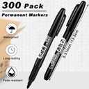 Thenshop 300 Pack Permanent Markers Bulk Back to School Teacher Supplies Gifts Fine Point Waterproof Marker Works on Plastic, Wood, Stone, Metal, Glass for Office Classroom Rewards(Black)
