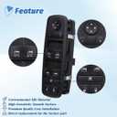 Driver Side Window Switch Power Control Button Compatible with 2010 2011 Chrysler Town & Country/Dodge Grand Caravan, Replacement OEM 04602535AI, Double Autos 3+0 Pins