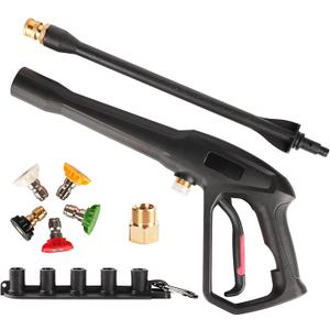 Pressure Washer Gun with Replacement Extension Wand, 5 Spray Nozzle Tips, Pressure Washer Parts Compatible with Karcher, Ryobi, Greenworks, Powerstroke Electric Power Washer, 2000 PSI