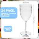 Jingmore 24 Pcs 13oz Reusable Plastic Wine Glasses, Detachable Wine Glasses with Stem, Unbreakable Champagne Flutes, Crystal Pink Goblet for Christmas Party Bar Restaurants Wedding Toasting (Crystal)