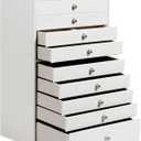 GUKA Large Jewelry Box, Jewelry Case with 10 Drawers for Big and Small Jewelry, Jewelry Storage Organizer for Watch Earrings Necklace Rings Bracelets, Birthday Wedding Gifts, White