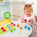 Toddler Eggs Toys,Montessori Geometric Egg Early Fine Motor Skills Learning Color Sorting & Shape Sorter Matching Game Easter Basket Stuffers Toys for Kids Boys Girls Ages 1-3