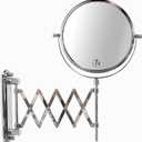 Deco Brothers Wall Mount Extendable Mirror, 8 Inch Double Side with 7X Magnification, Chrome