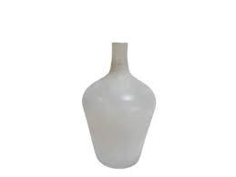 Sanded Glass Vase Ivory 13In