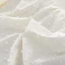 Tufted Dot Bed Skirt Queen Size Ruffled Bed Skirt with Split Corners, 18 Inch Drop Dust Ruffle Bed Skirts with Platform, Ivory