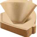 100Pcs Coffee Filters #4, Unbleached Natural Coffee Filters 8-12 Cup, Disposable Coffee Filters, 4 Cone Paper Compatible with Ninja Coffee Maker, Pour Over and Drip Coffee Maker