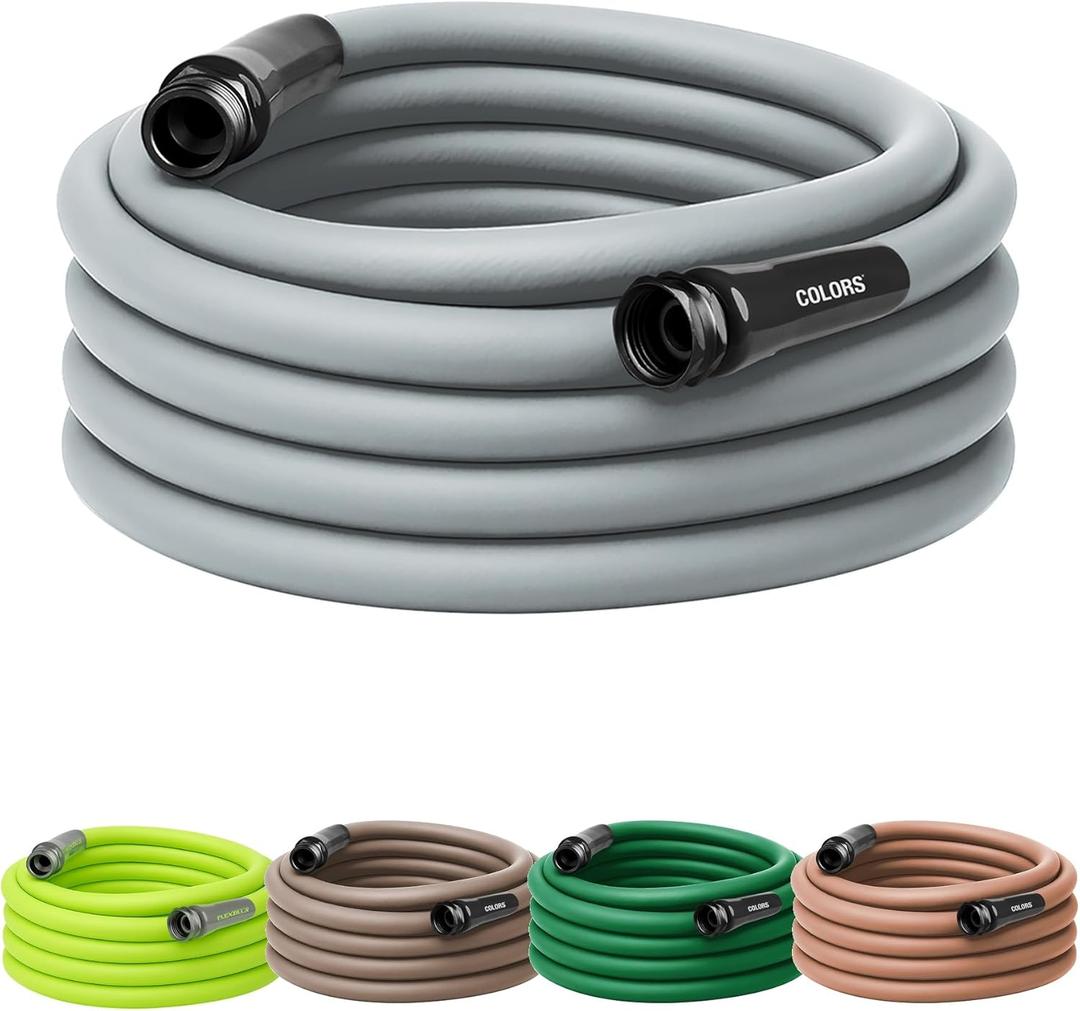 Flexzilla Colors Garden Hose 5/8 in. x 50 ft., Lightweight All-Weather Water Hose, Durable and Flexible, Leak-Free Connections, Slate Gray
