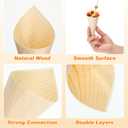Queekay Food Cones 100 Pcs Disposable Paper Cone for Food with 12 Holes Wood Ice Cream Cone Holder Stand Charcuterie Cones Holder 100 Fancy Toothpicks for Catered Events Buffets Parties(Curved)